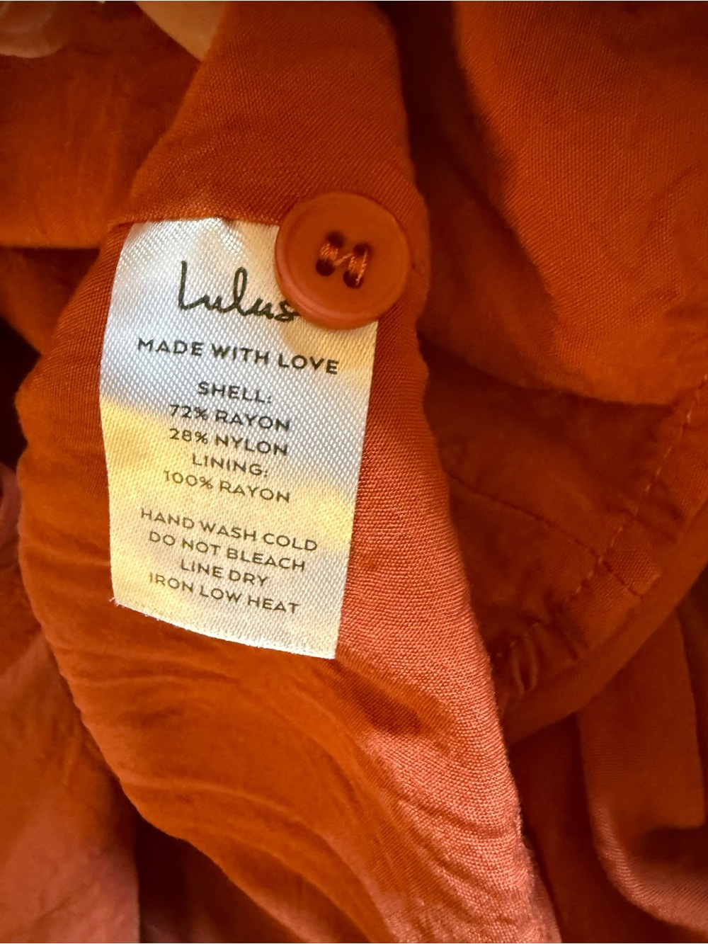 Lulu's Rust-Pink Button-Front Belted Mini Dress - Picture 6 of 6